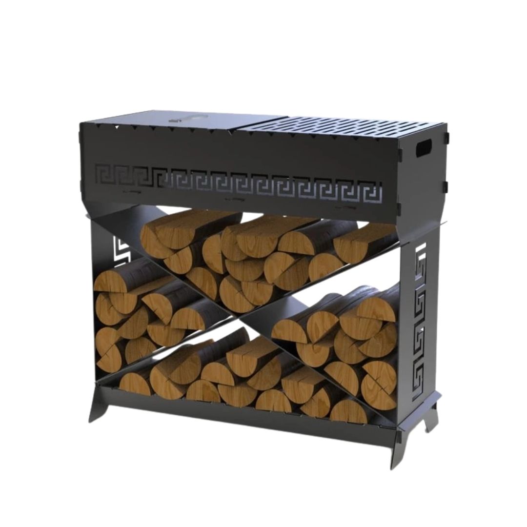 Мангал-гриль Carino Brazier X V2 Віток розбірний з грилем 760х370х820 мм, метал 3 мм без покриття