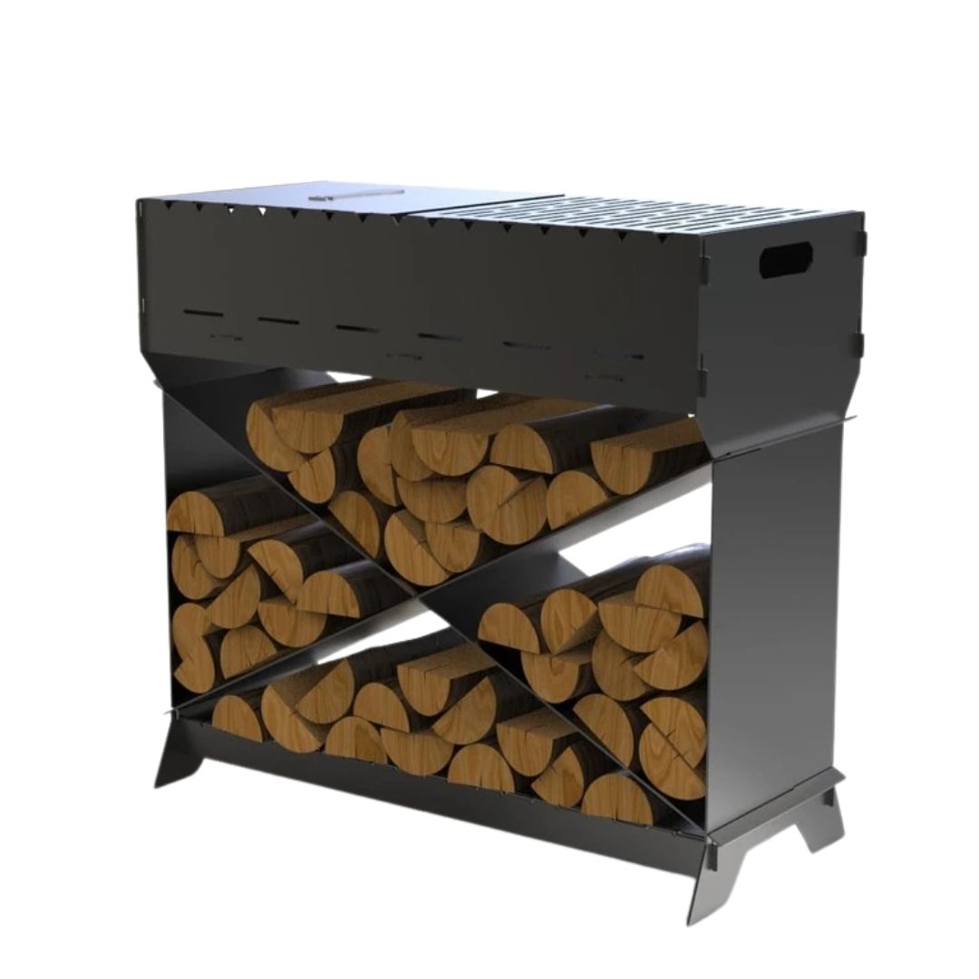 Мангал-гриль Carino Brazier X V2 Віток розбірний з грилем 760х370х820 мм, метал 3 мм без покриття