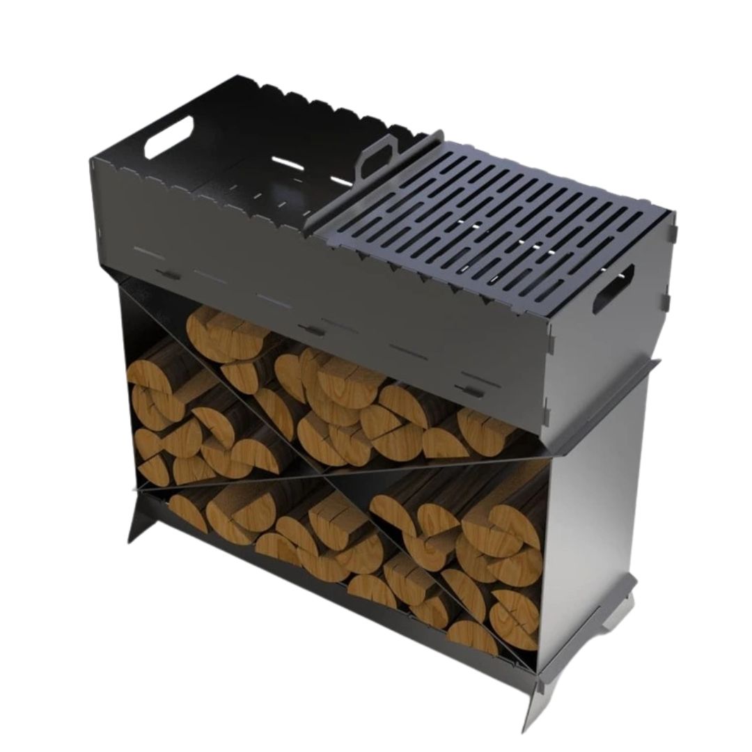 Мангал-гриль Carino Brazier X V2 Віток розбірний з грилем 760х370х820 мм, метал 3 мм без покриття