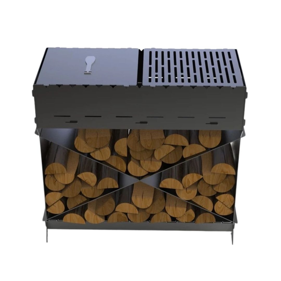 Мангал-гриль Carino Brazier X V2 Віток розбірний з грилем 760х370х820 мм, метал 3 мм без покриття