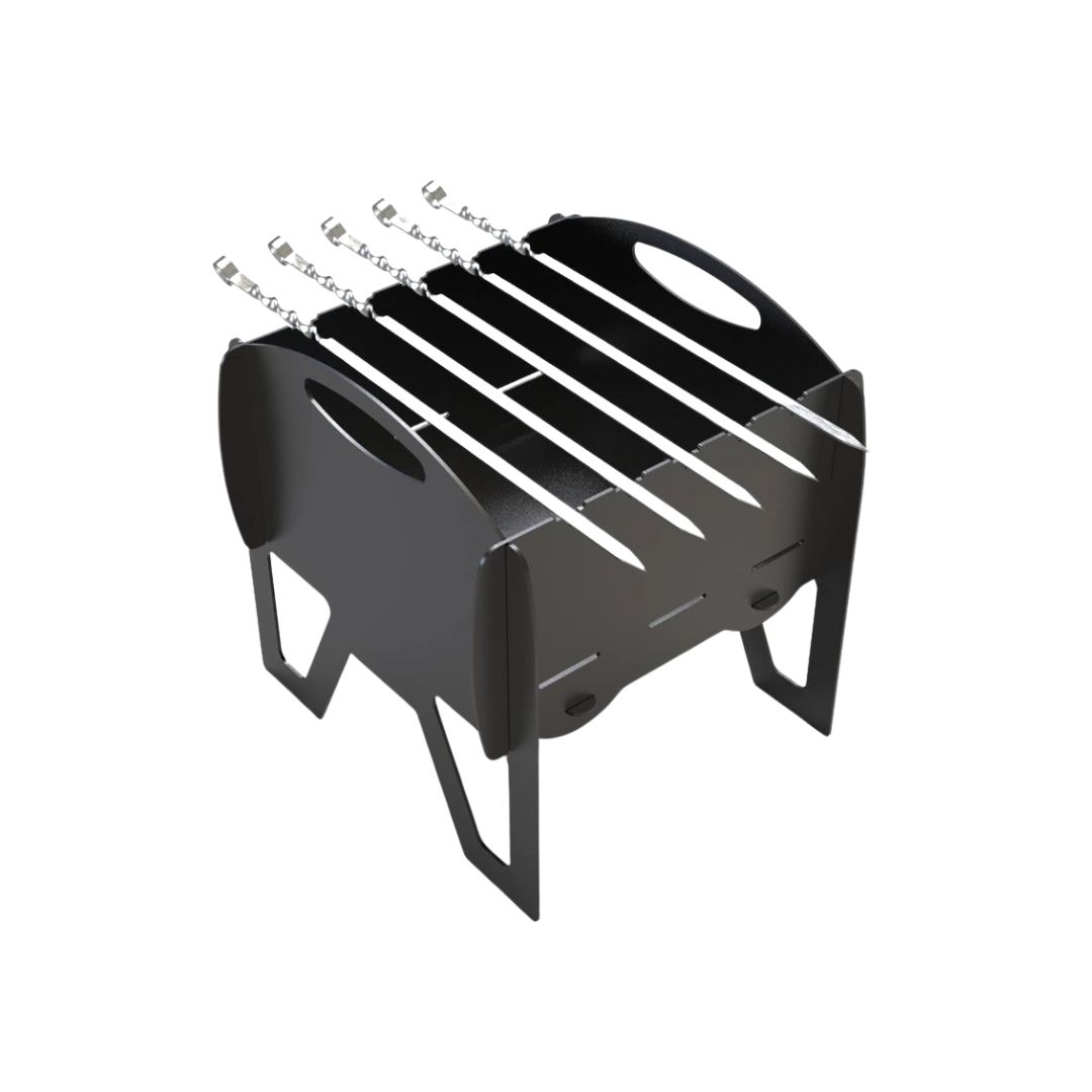 Мангал-гриль Carino Мираж разборной с грилем 363х363х366 мм, металл 3 мм без покрытия