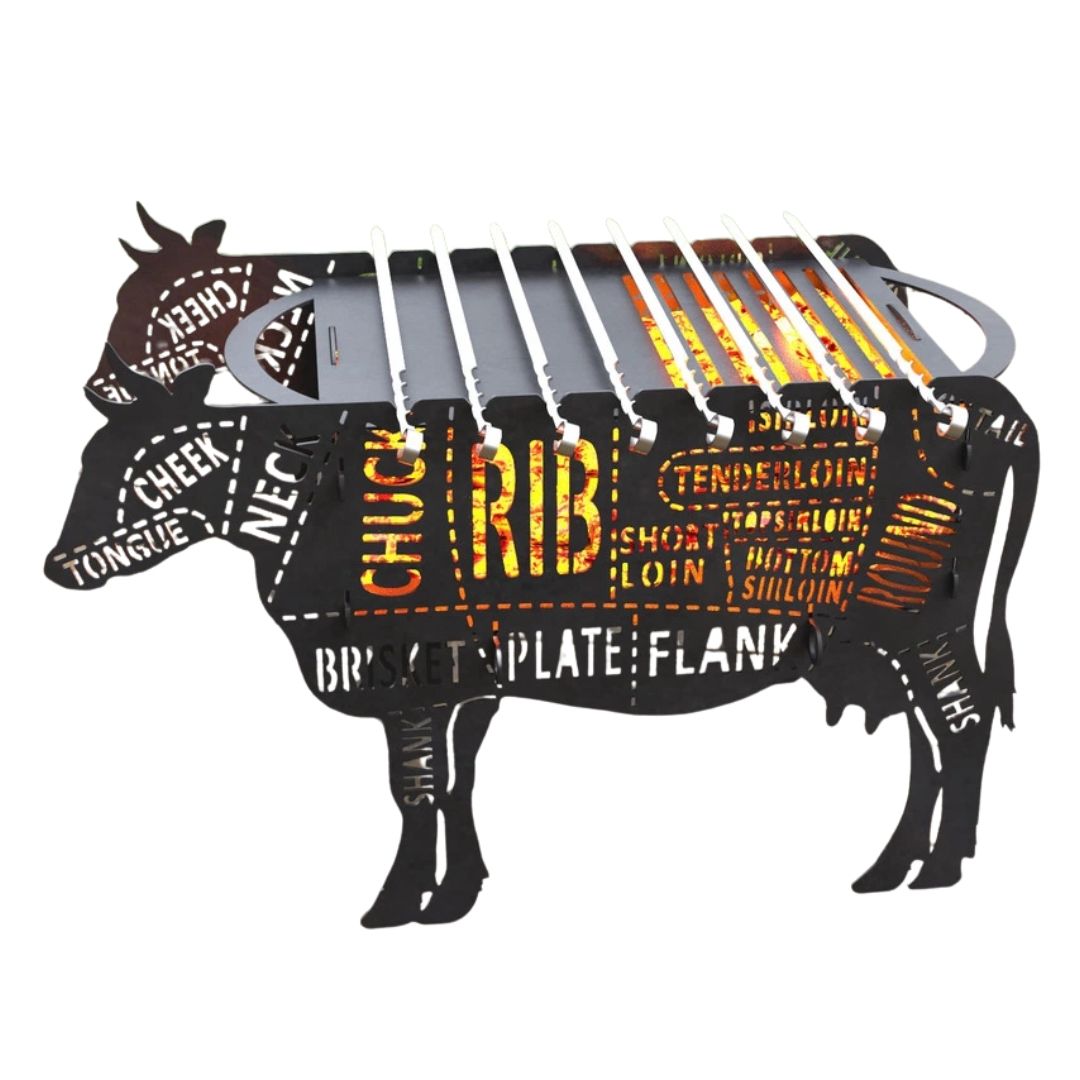 Мангал-гриль Carino Корова розбірний 700х350х478 мм, метал 3 мм без покриття