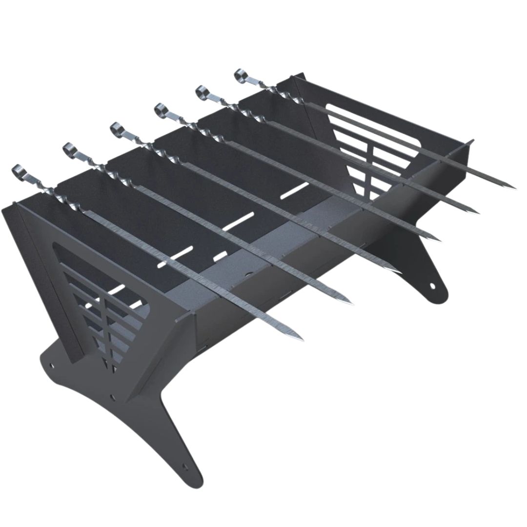 Мангал-гриль Carino Mix V2 розбірний з грилем 540х445х277 мм, метал 3 мм без покриття