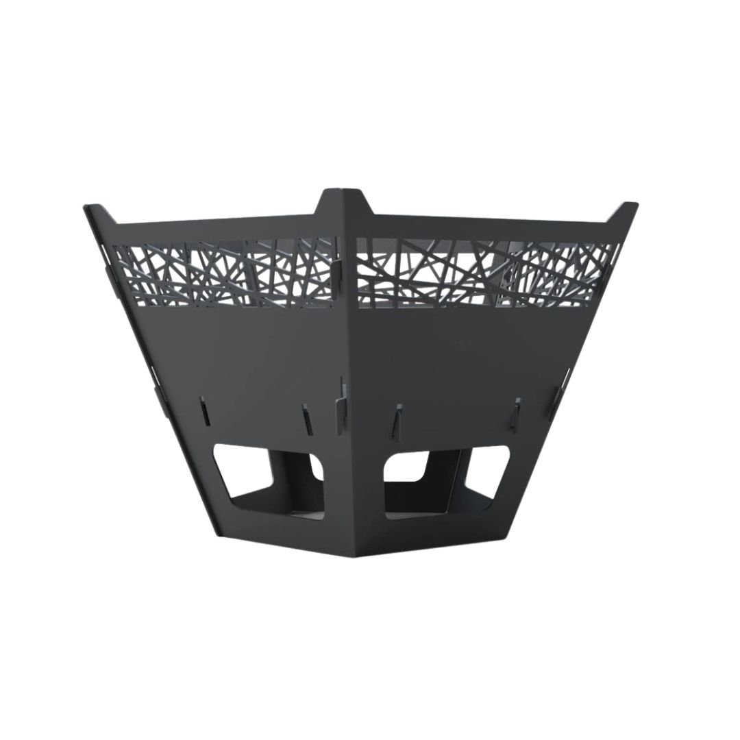 Чаша для вогнища Carino з грилем п’ятигранна з декором розбірна 800х780х480 мм, метал 3 мм без покриття