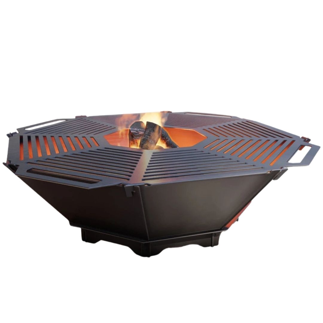 Чаша для вогнища Carino восьмигранна розбірна V1 з решіткой гриль 1040х1040х300 мм, метал 3 мм без покриття