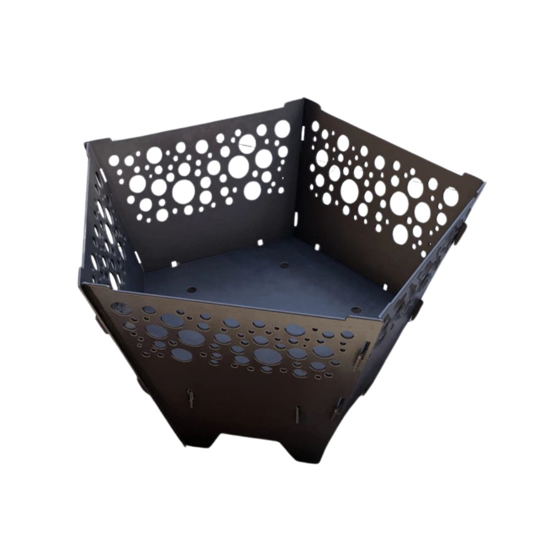 Чаша для вогнища Carino п’ятигранна розбірна V3 з решіткой гриль 802х787х480 мм, метал 3 мм без покриття