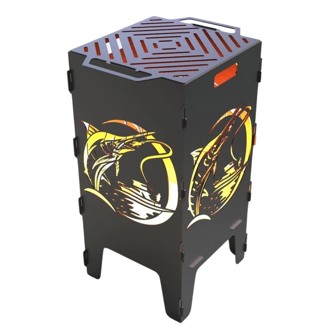 Мангал-барбекю Carino Рибалка V2 розбірний з грилем 470х380х753 мм, метал 3 мм без покриття