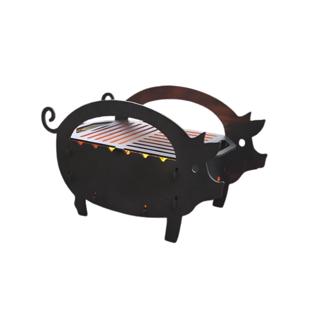 Мангал-гриль Carino Свинья малый разборный с грилем 540х273х330 мм, металл 3 мм без покрытия