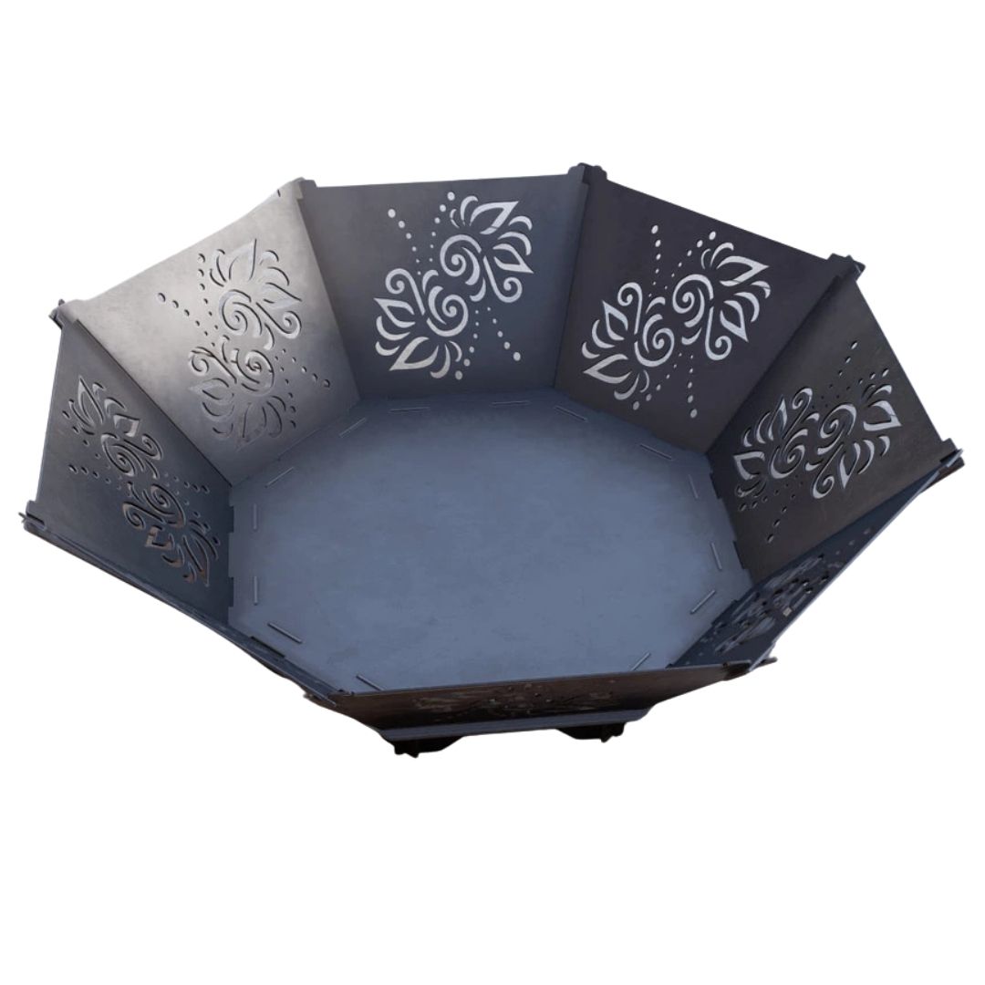 Чаша для вогнища Carino восмингранна розбірна V4 з решіткой гриль 1040х1040х300 мм, метал 3 мм без покриття