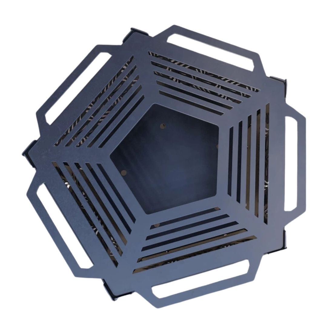 Чаша для вогнища Carino п’ятигранна розбірна V4 з решіткой гриль 802х787х480 мм, метал 3 мм без покриття