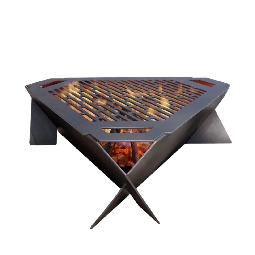 Чаша для вогнища Carino з грилем трикутна 800 мм розбірна 820х760х245 мм, метал 3 мм без покриття