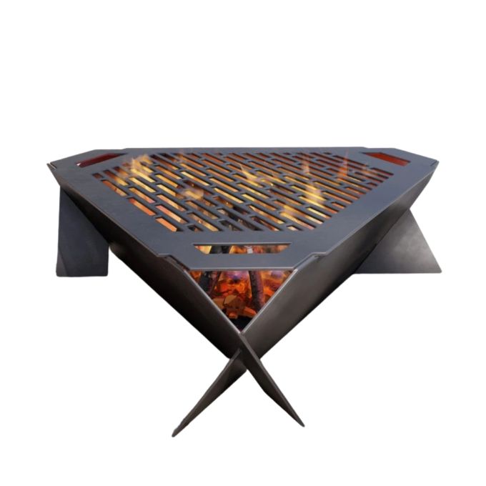 Чаша для вогнища Carino з грилем трикутна 800 мм розбірна 820х760х245 мм, метал 3 мм без покриття