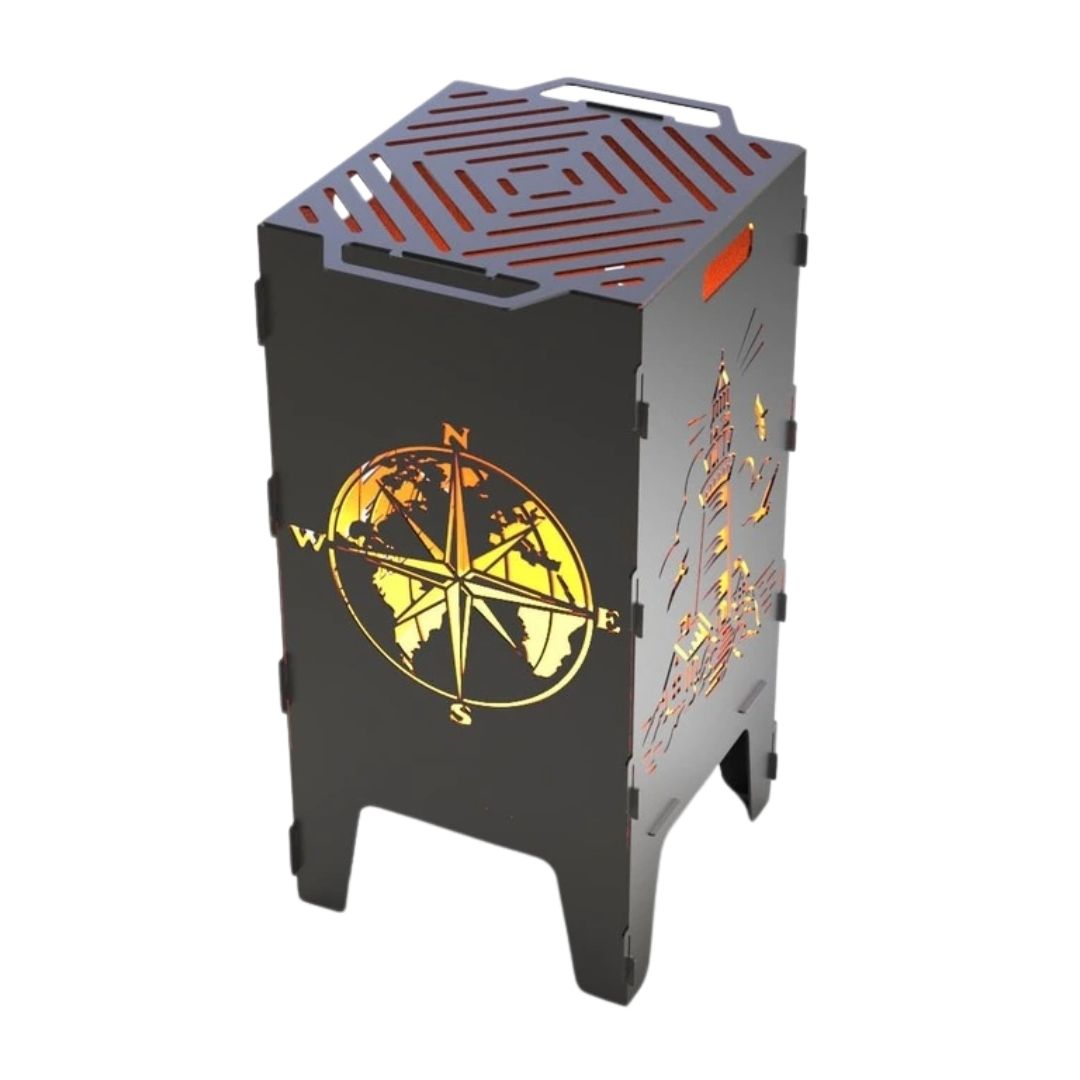 Мангал-барбекю Carino Маяк и Компас разборной 470х380х753 мм, металл 3 мм без покрытия