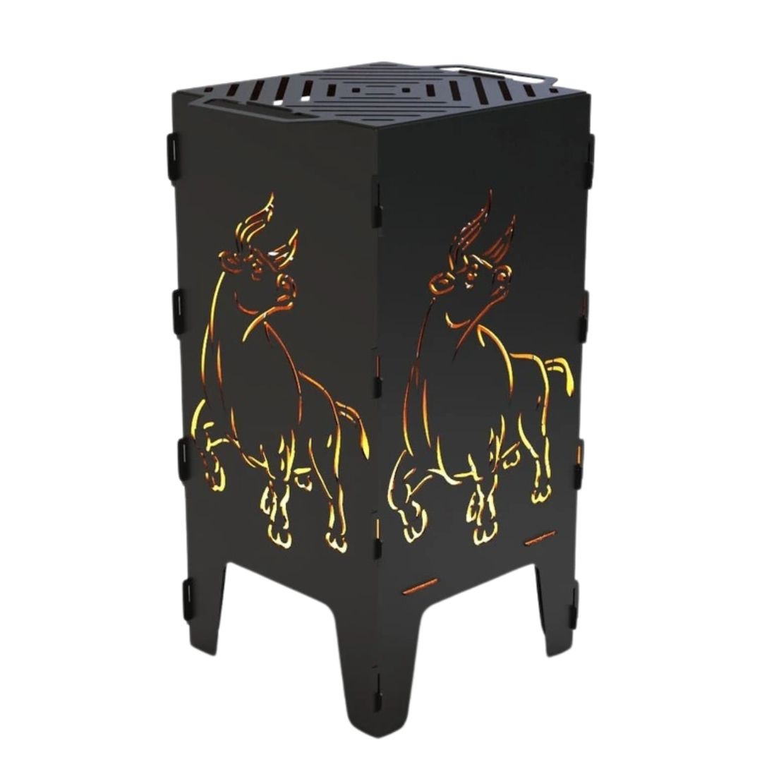 Мангал-барбекю Carino Бык разборной 470х380х753 мм, металл 3 мм без покрытия