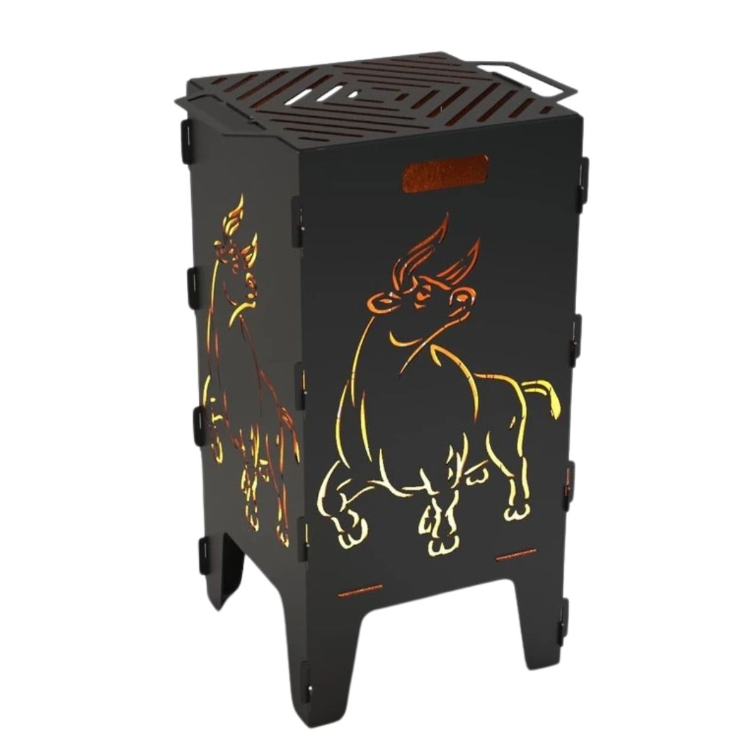 Мангал-барбекю Carino Бык разборной 470х380х753 мм, металл 3 мм без покрытия