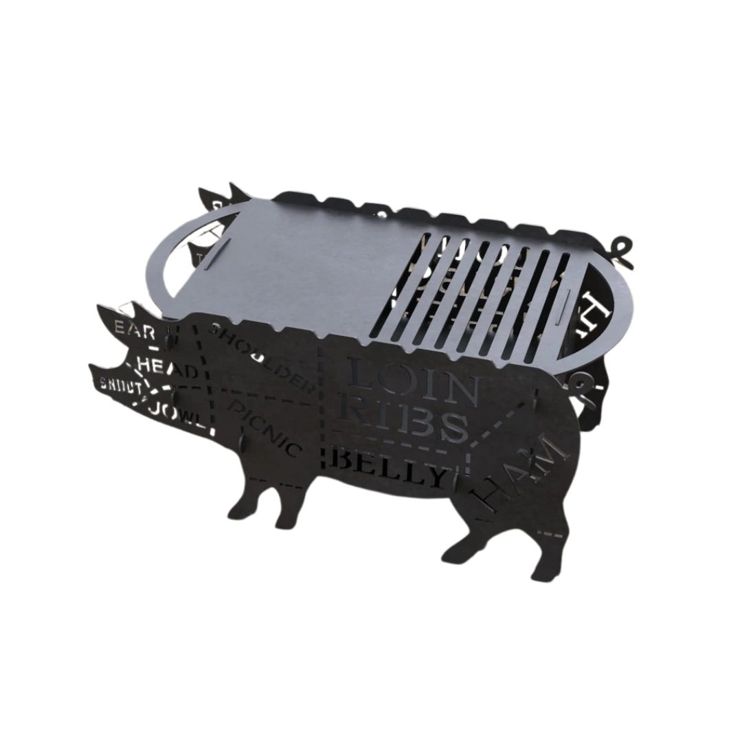 Мангал-гриль Carino Свинка разборной с грилем 600х350х305 мм, металл 3 мм без покрытия