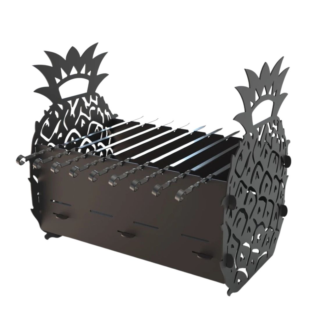 Мангал-гриль Carino Ананас розбірний 352х372х480 мм, метал 3 мм без покриття