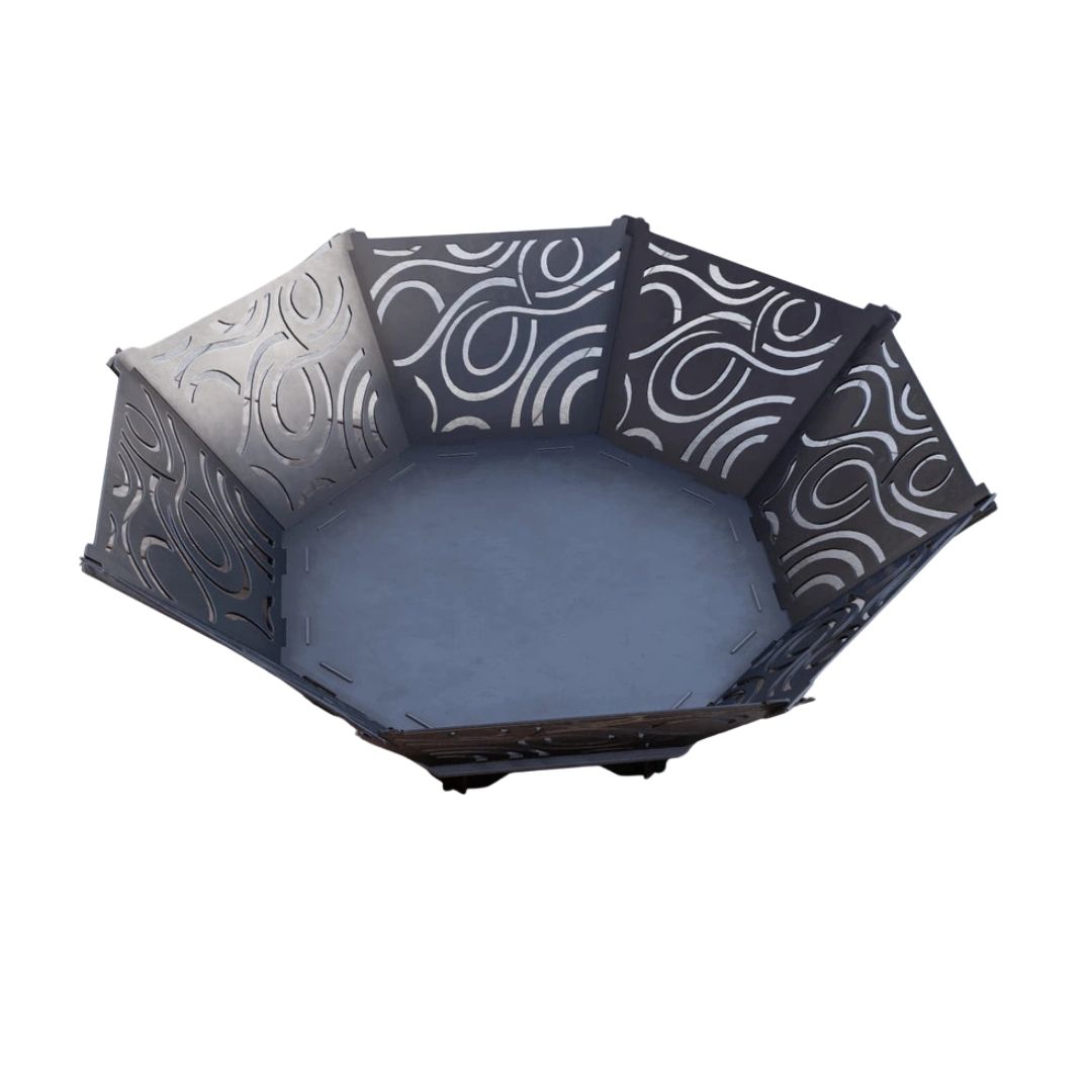 Чаша для вогнища Carino восьмигранна розбірна V2 з решіткой гриль 1040х1040х300 мм, метал 3 мм