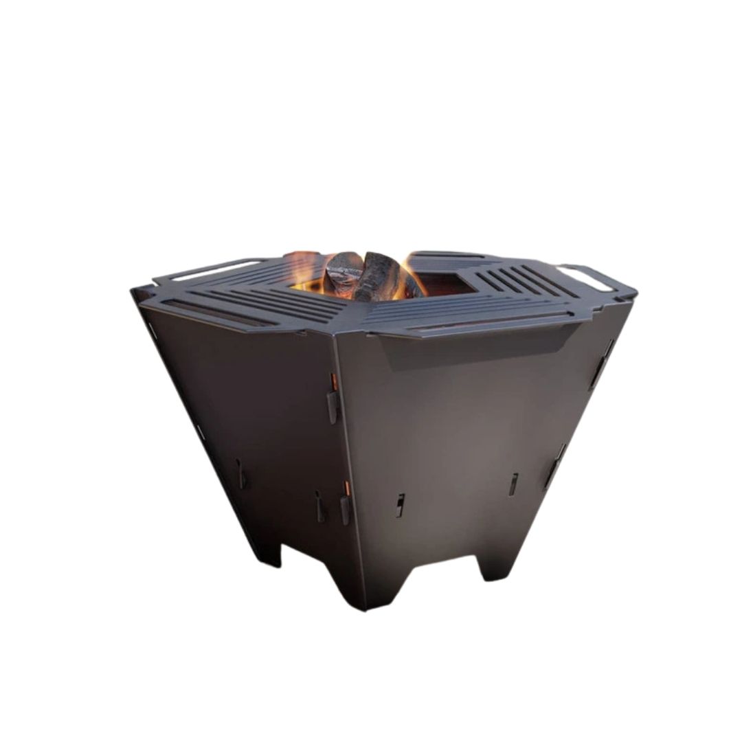 Чаша для вогнища Carino п’ятигранна розбірна V2 з решіткой гриль 802х787х480 мм, метал 3 мм