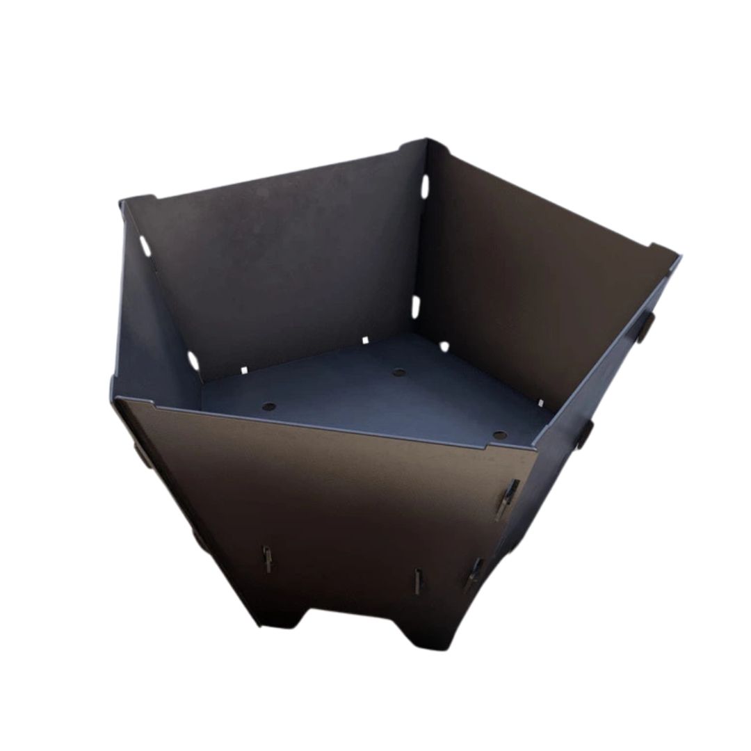 Чаша для вогнища Carino п’ятигранна розбірна V2 з решіткой гриль 802х787х480 мм, метал 3 мм