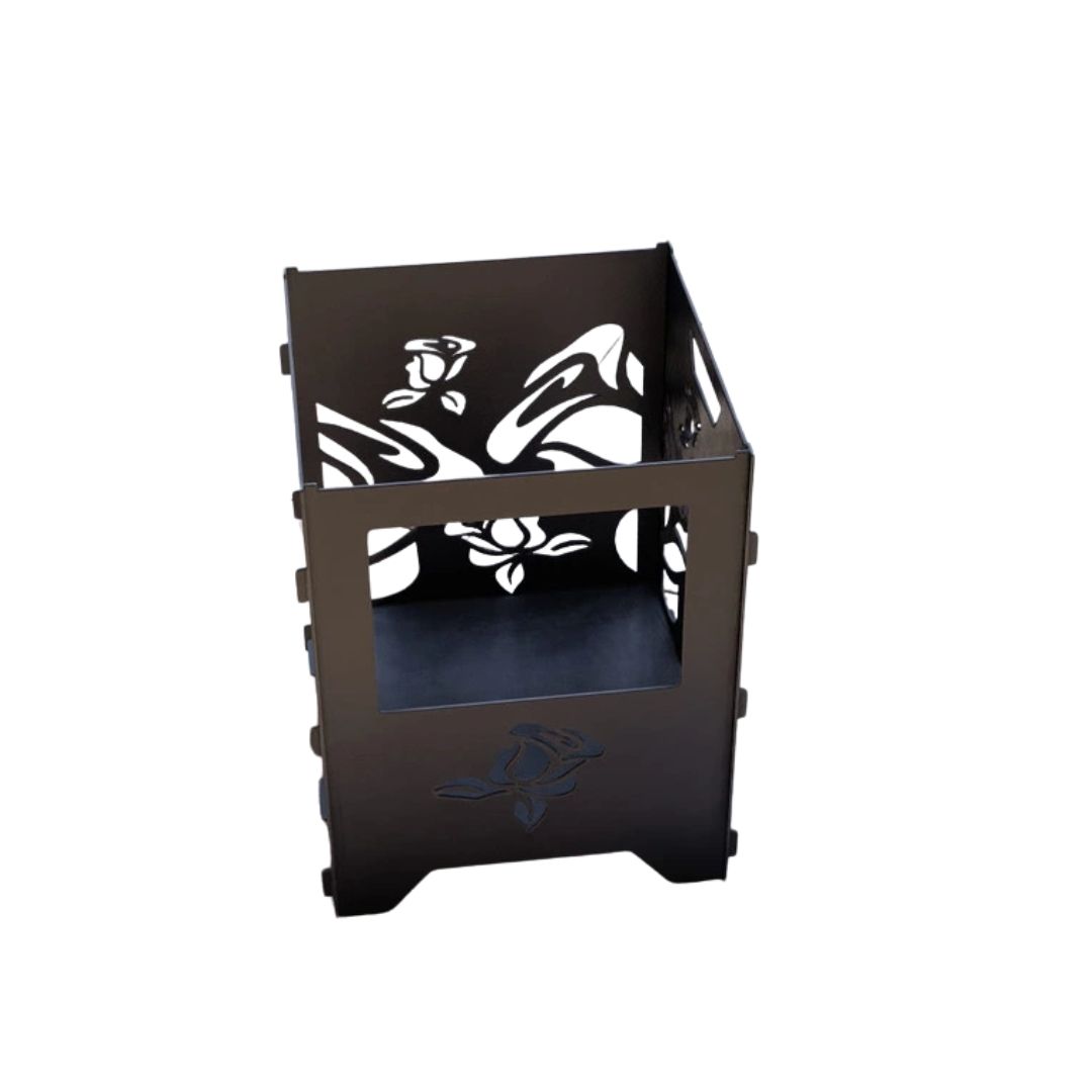 Кошик з грилем мангал-барбекю Троянди V3 513х393х500 мм, метал 3 мм без покриття