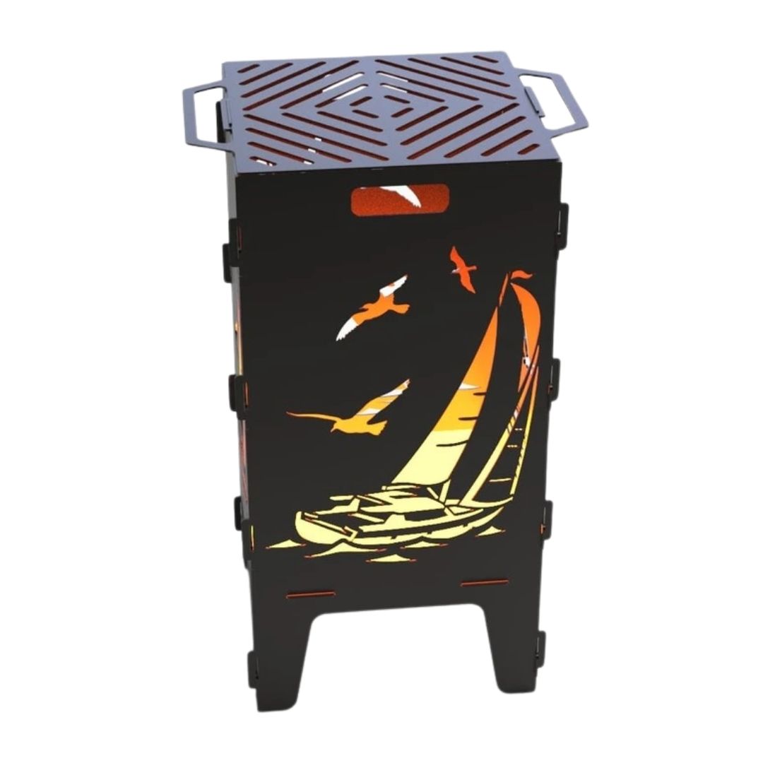 Мангал-барбекю Carino Компас і Вітрильник розбірний 470х380х753 мм, метал 3 мм без покриття