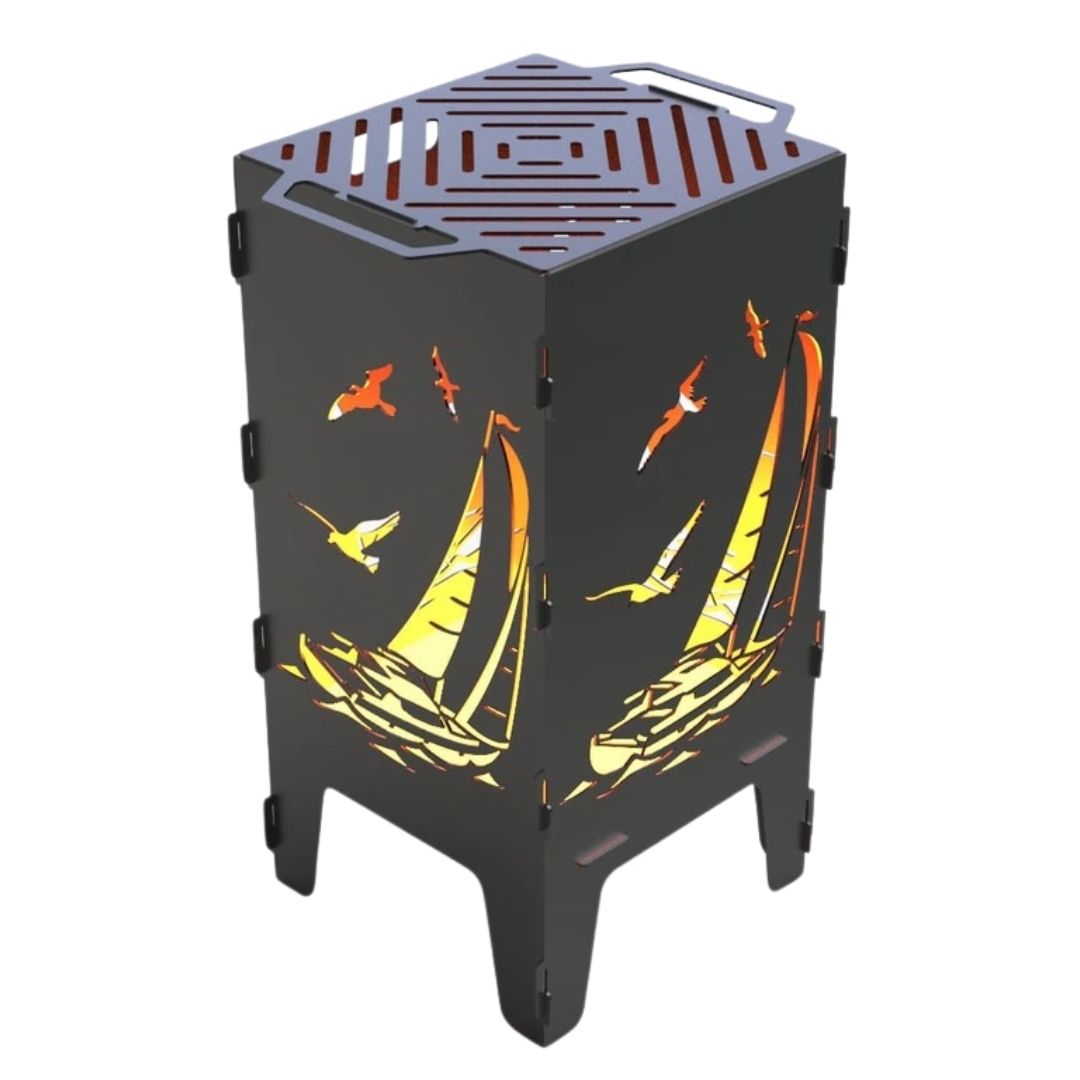 Мангал-барбекю Carino Компас і Вітрильник розбірний 470х380х753 мм, метал 3 мм без покриття