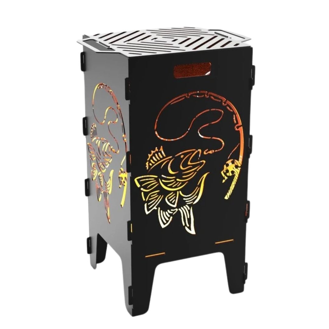 Мангал-барбекю Carino Рибалка розбірний 470х380х753 мм, метал 3 мм без покриття