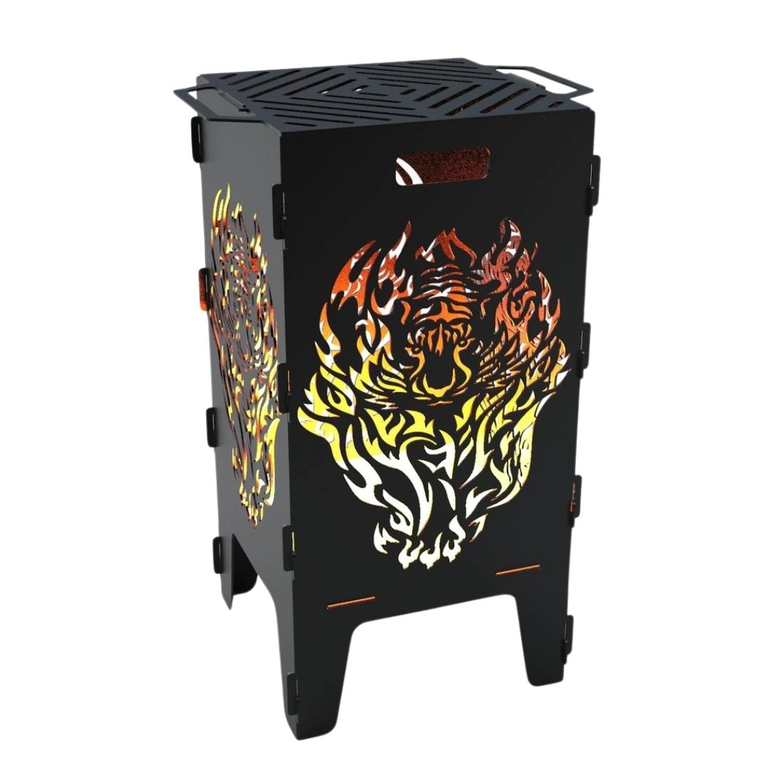 Мангал-барбекю Carino Вогняний Тигр розбірний 470х380х753 мм, метал 3 мм без покриття